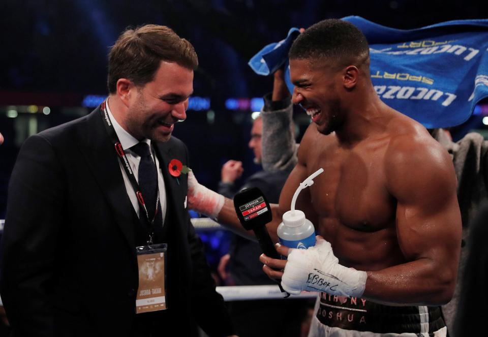  Eddie Hearn has promised Joshua will face Deontay Wilder, Joe Parker and Tyson Fury next year