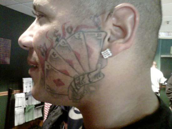  Not sure there's anything ace about this face tattoo but at least he's not trying to offend anyone