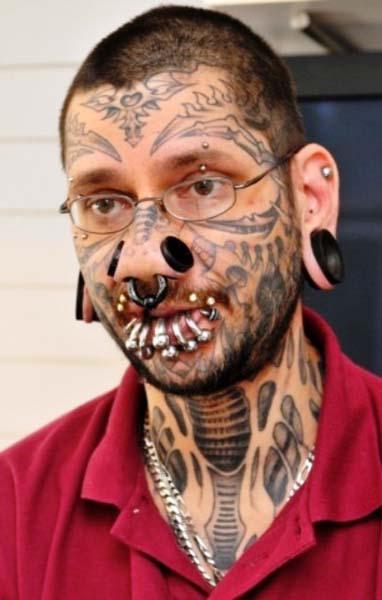  This face tattoo enthusiast has almost run out of space for anything else