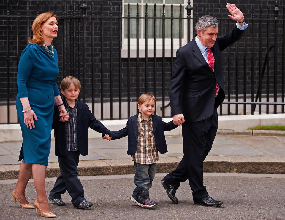  Gordon Brown, his wife Sarah, children John and James walk to his car after he announced his resignation as Prime Minister