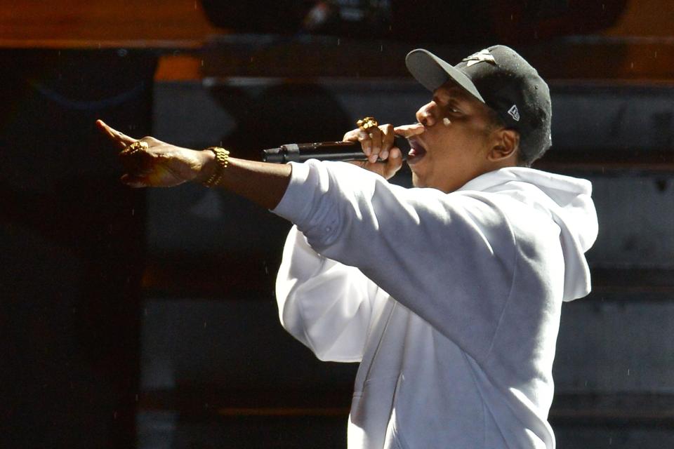  Jay Z arrived at this year's festival in an S92 chopper before performing a hit-filled set