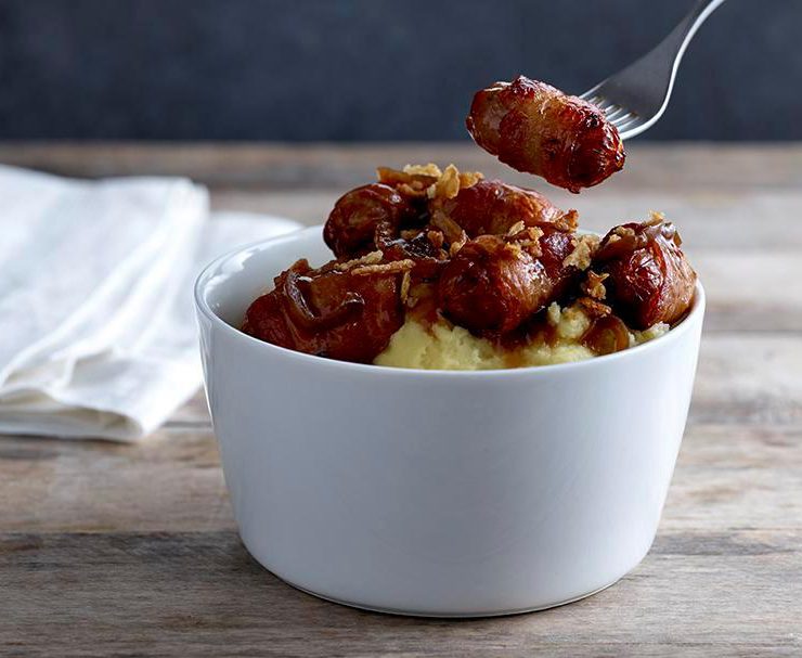  The Pigs in Blankets with Mash and Gravy looks like a real lunchtime treat