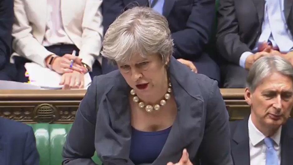  Theresa May slapped down Philip Hammond at Prime Minister's Questions