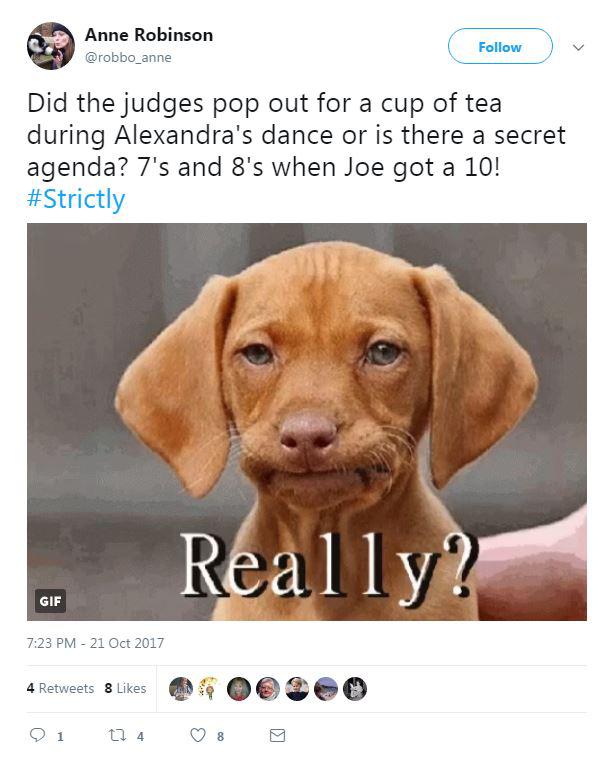  One viewer shared a funny gif of an unimpressed puppy