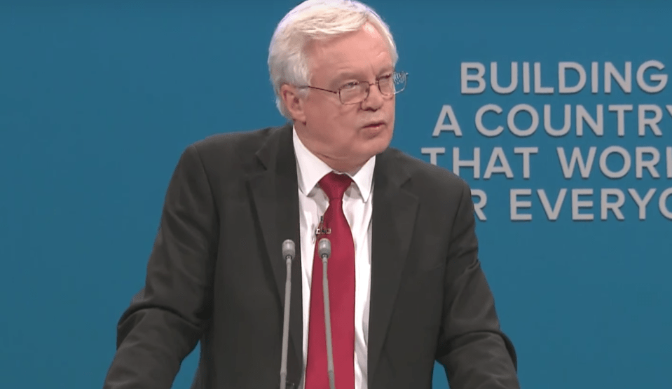  David Davis joked it was 'time to fall over' as he exited the stage