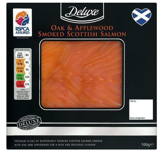  Lidl's Deluxe Oak & Applewood smoked Scottish salmon slices cost £2.99