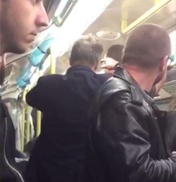  The man was filmed screaming "I'm on my way to Romford, where are you from, you foreign c***?"