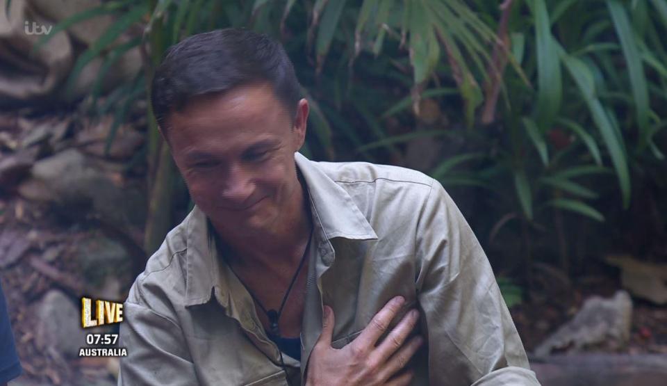  Dennis places his hand on his heart every time Ant and Dec come into camp