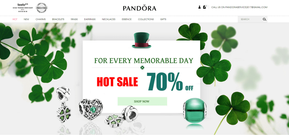  Fake Pandora websites often offer discounts on charms that seem too good to be true