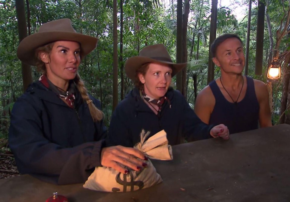 Rebekah, Jennie and Dennis won the first Dingo Dollar challenge – winning biscuits for camp