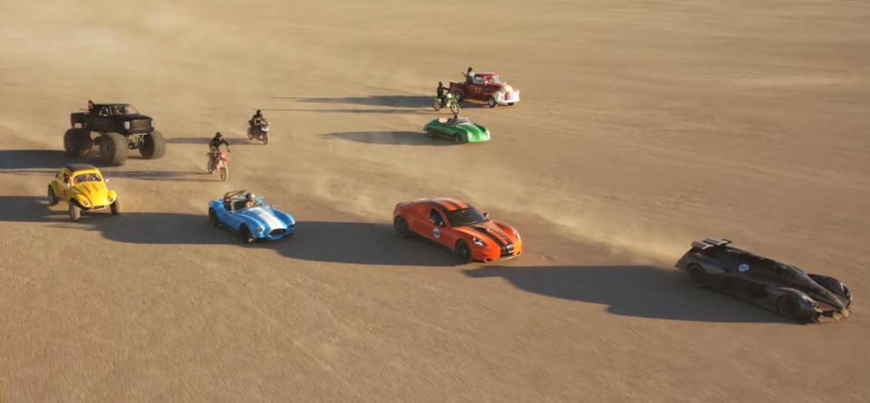 Mad Max style convoy raced across the desert on pure battery power