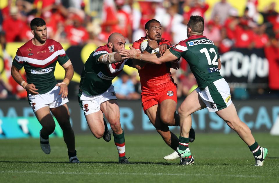  Tonga (red) defeated Lebanon in the quarter-finals