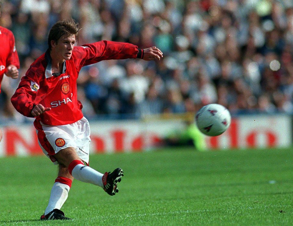  David Beckham scoring his famous half-way line goal against Wimbledon