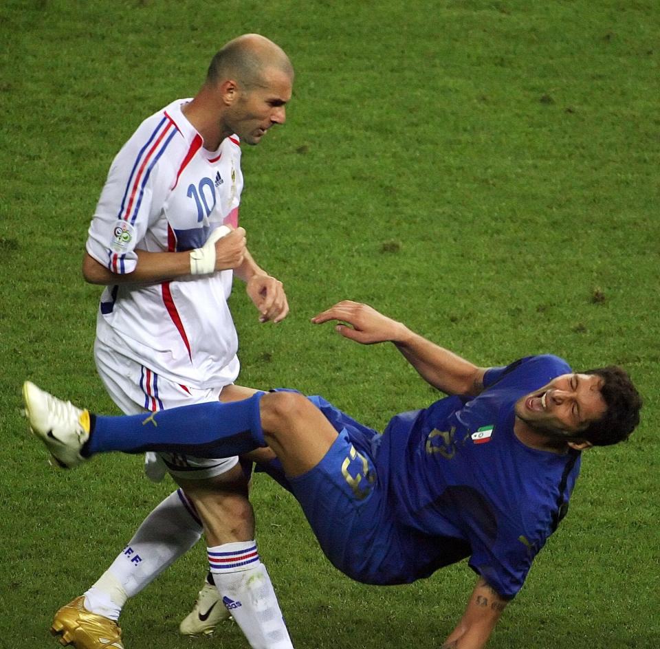  Zidane's final act on a football pitch... headbutting Marco Materazzi in the 2006 World Cup final