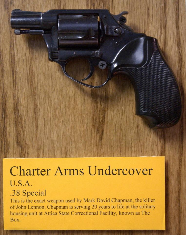  The .38 calibre handgun used by Mark David Chapman to shoot dead the singer