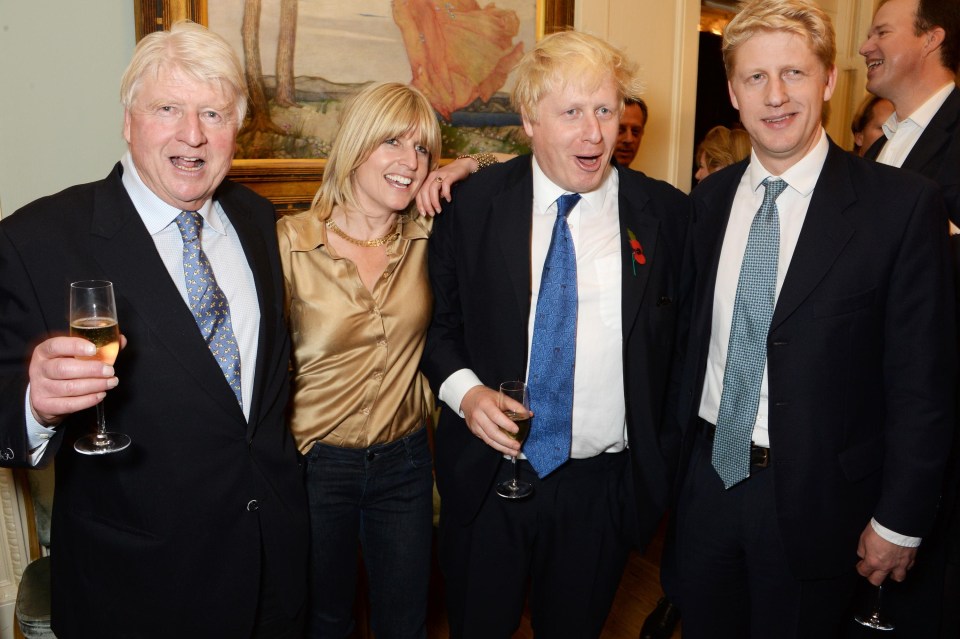 Stanley with his sons Boris and Jo Johnson