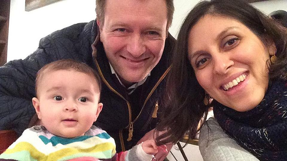  Ms Zaghari-Ratcliffe with her husband Richard and their young daughter