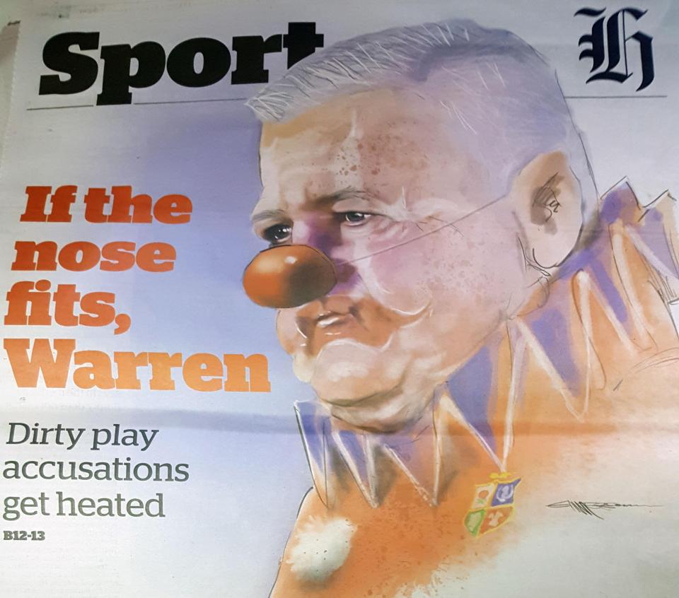  Gatland was branded a clown by the Kiwi press while Lions boss