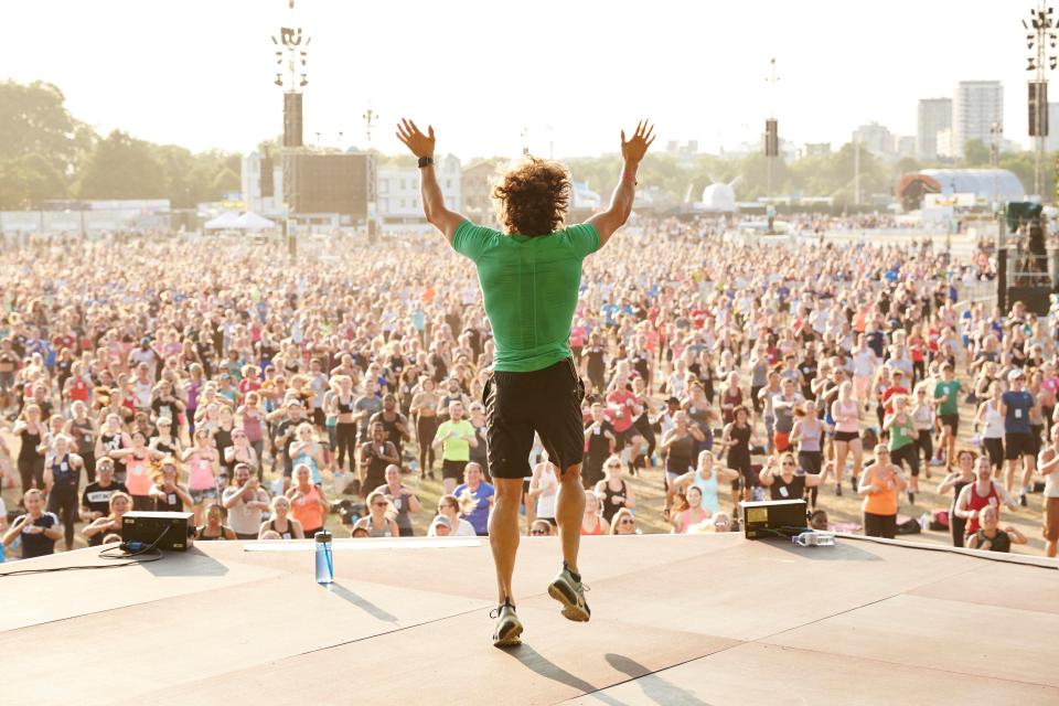 In July he set a Guinness World Record by leading the most people doing a HIIT workout at one time in London’s Hyde Park