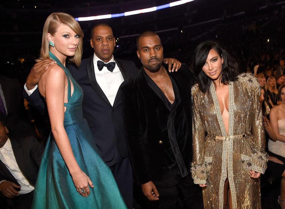  Taylor with Jay Z, Kanye West and Kim Kardashian in 2015