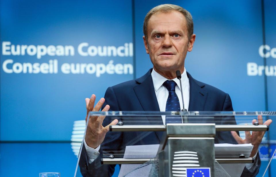  Donald Tusk played hard-ball with Theresa May today over Brexit talks