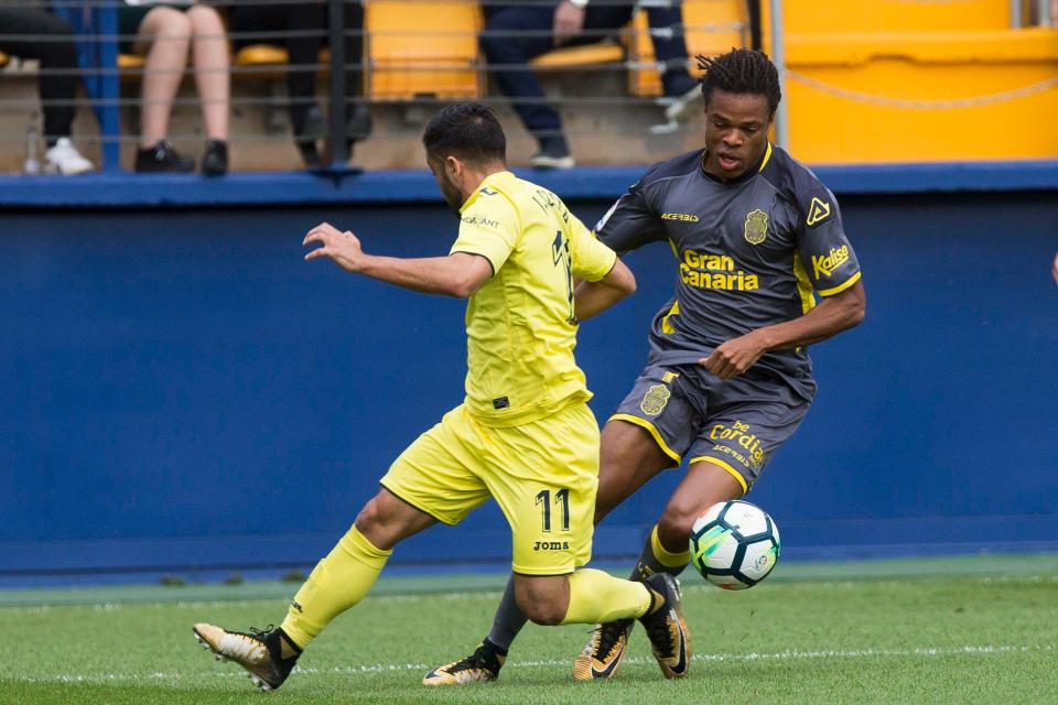 Loic Remy in action for Las Palmas, who he joined from Chelsea in summer