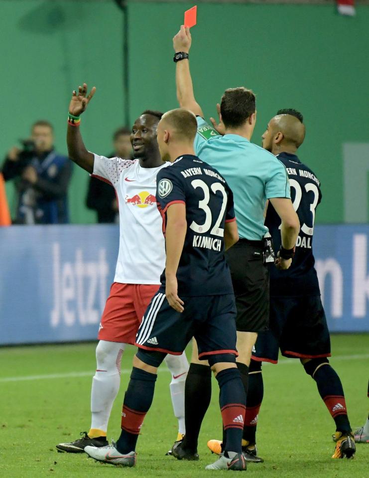  Keita was shown a third red in seven games last month