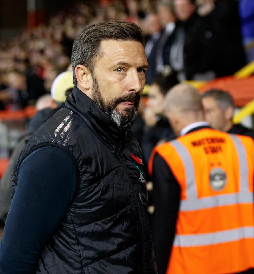  Derek McInnes' Aberdeen are currently second in the Scottish Premiership table