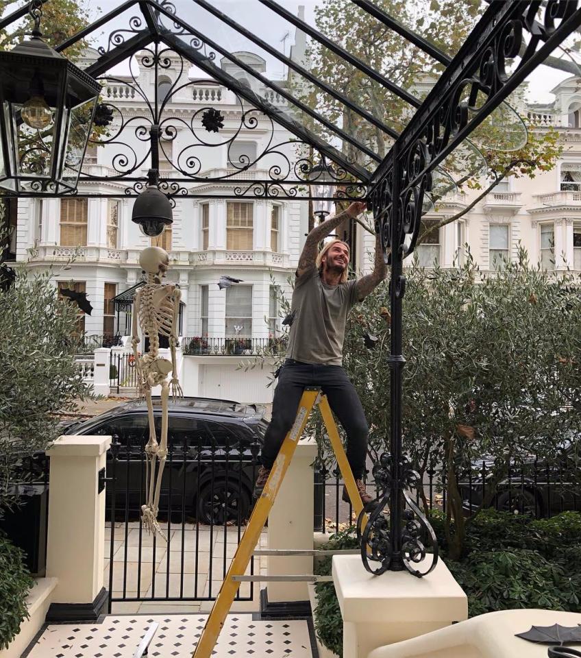  David was all smiles as he got to work on decorating their home