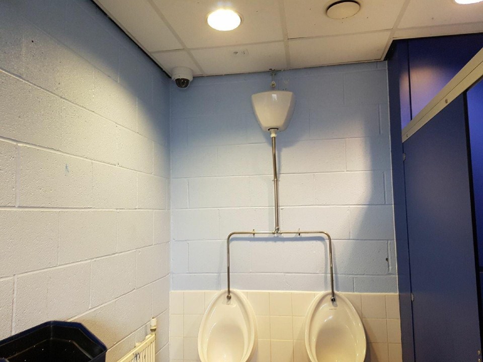 The boys toilets also feature a CCTV camera, in a bid to combat anti-social behaviour