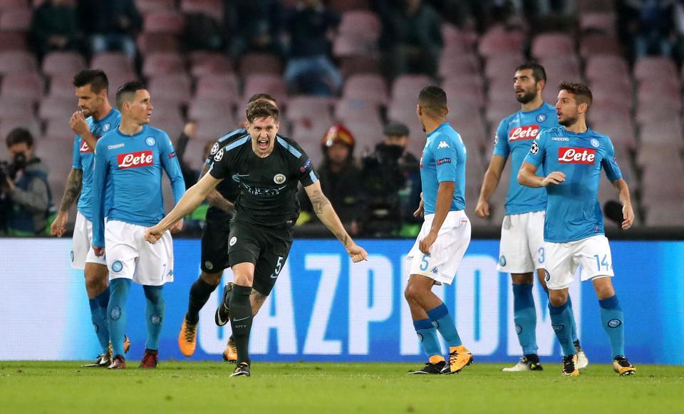 John Stones had another terrific European night with Man City against Napoli