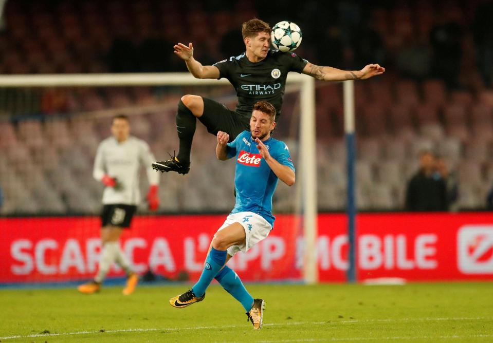 John Stones helped lead Man City to a 4-2 win against Napoli midweek