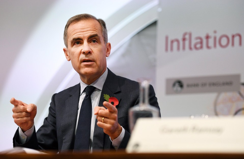 Governor Mark Carney said rates may rise twice in the next three years