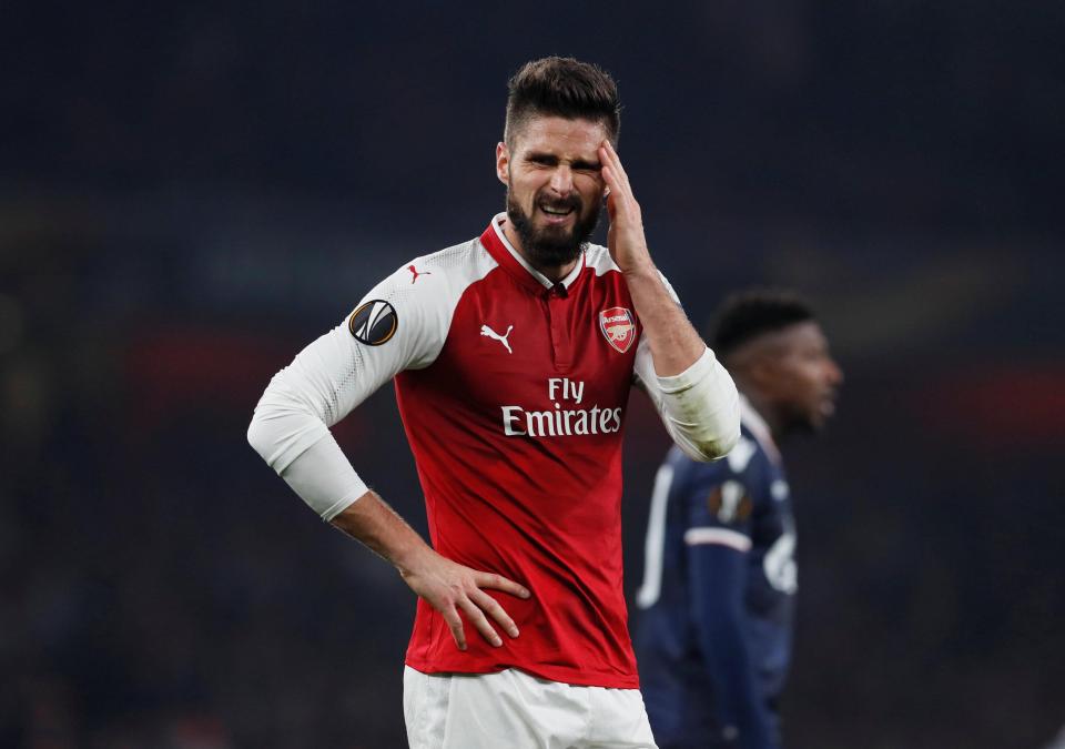  Olivier Giroud is out of the North London derby