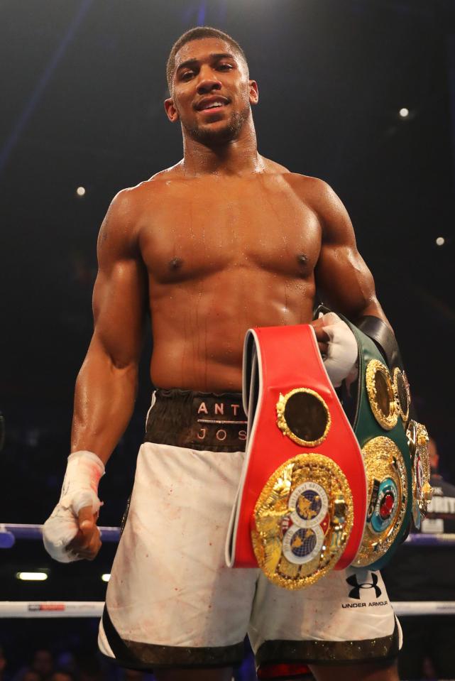 British superstar Anthony Joshua is the IBO, WBA and IBF world champion