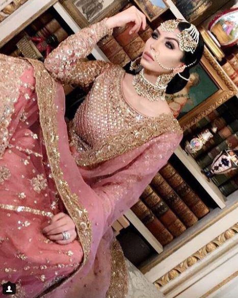 Faryal Makhdoom shared a defiant post on Instagram dressed in a traditional Pakistani bridal gown with a thought-provoking quote