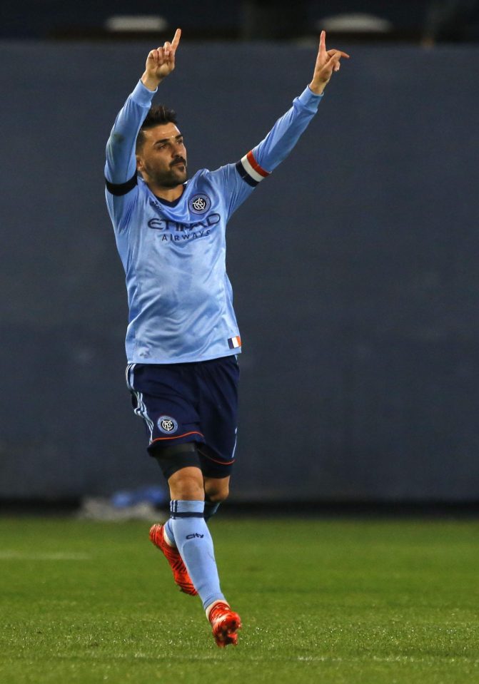 New York City and Spain striker David Villa only just makes the top five