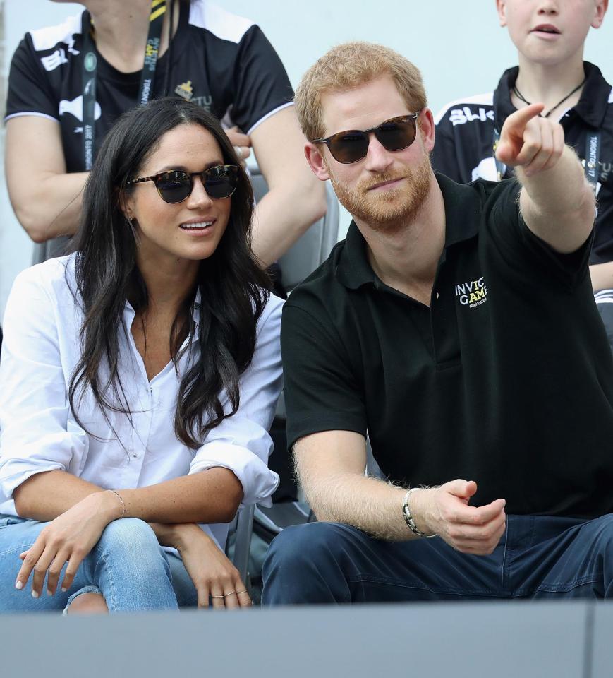  Prince Harry and Meghan Markle attend a Wheelchair Tennis match during the Invictus Games 2017