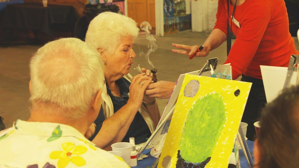 Pam smoked cannabis at an 'alternative' art session 