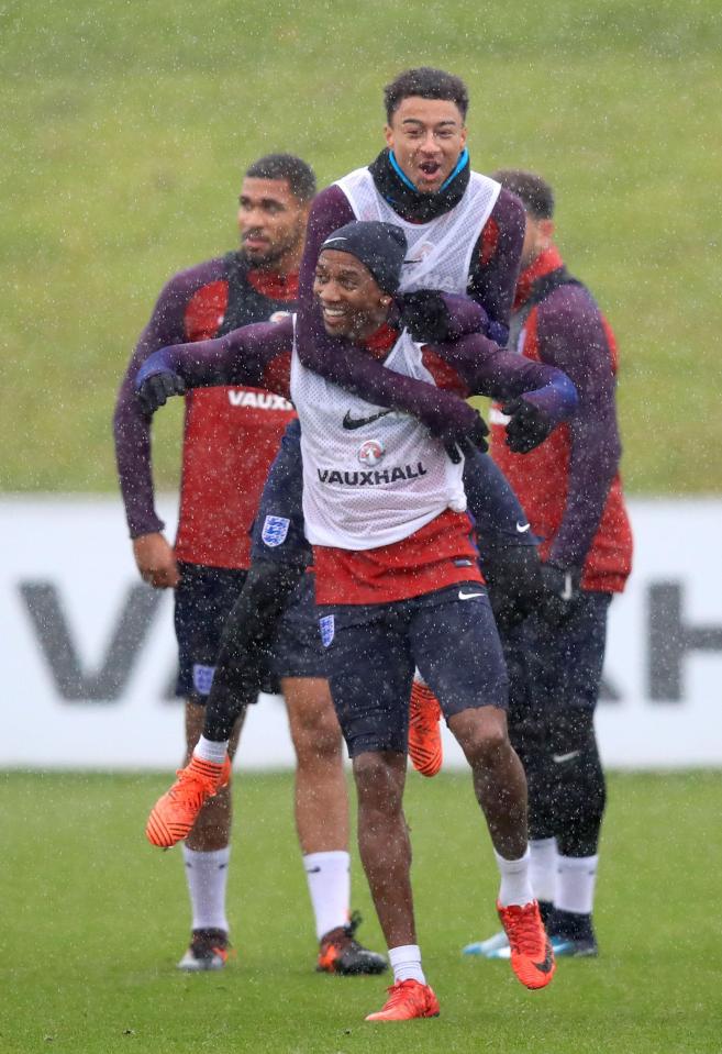 But Jesse Lingard was holding on tight to his United and England colleague Ashley Young