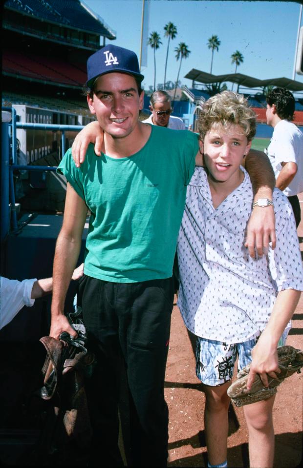 Charlie Sheen, left, has been accused of raping Corey Haim, right, when the child star was just 13-years-old