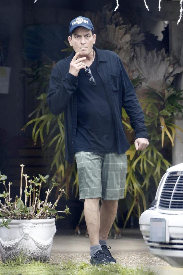 Charlie Sheen, pictured today in Malibu, has denied the allegations