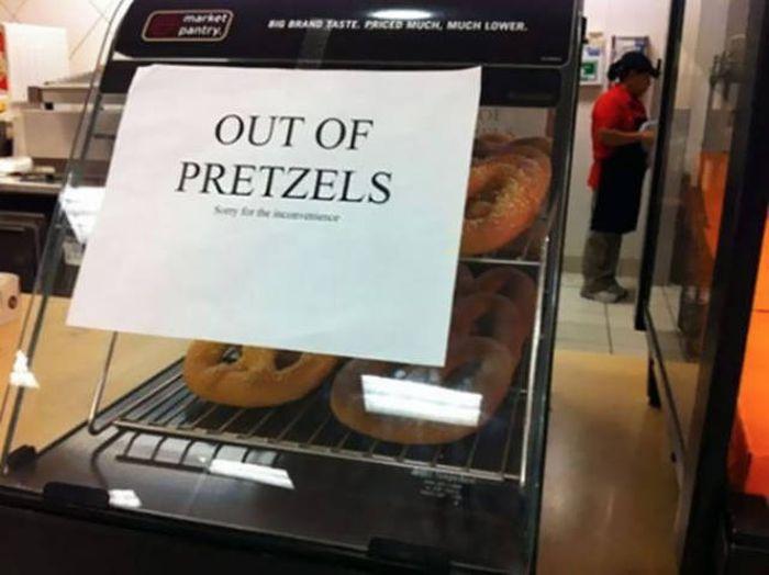  Customers wondered if staff at this bakery tried to keep the pretzels for themselves