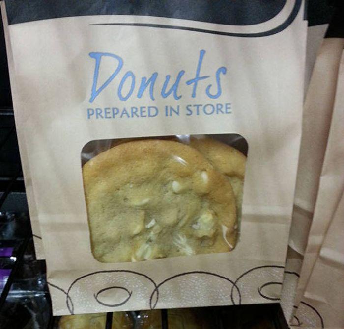  A pack of scrumptious white cookies are being mistakenly sold in packaging for donuts