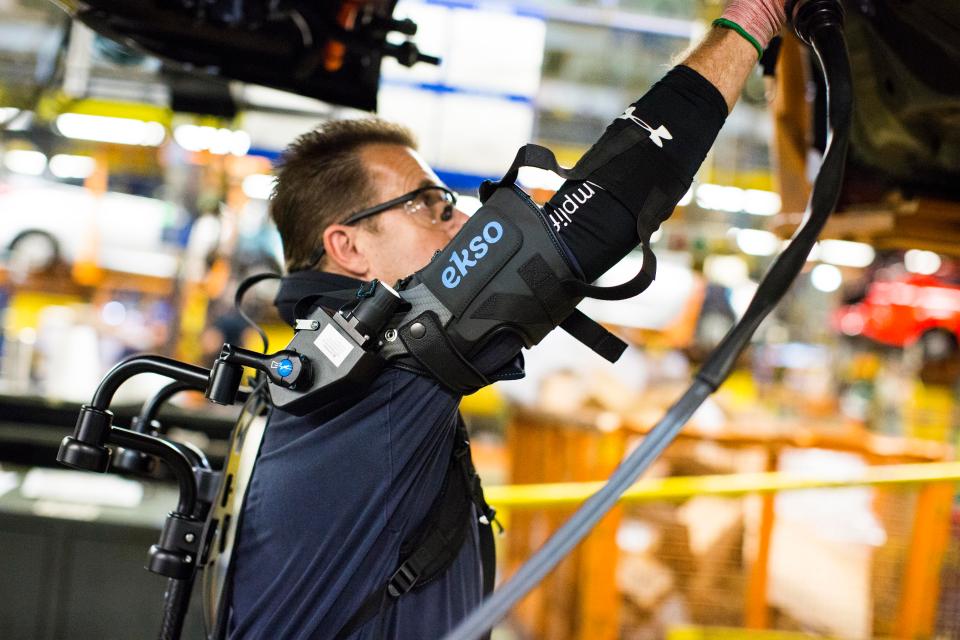  The suit can give workers up to seven kilos of assistance per arm