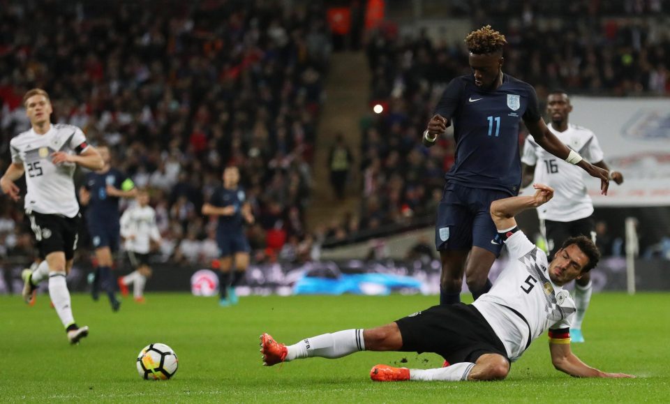  Tammy Abraham impressed on his England debut, and was unlucky not to score