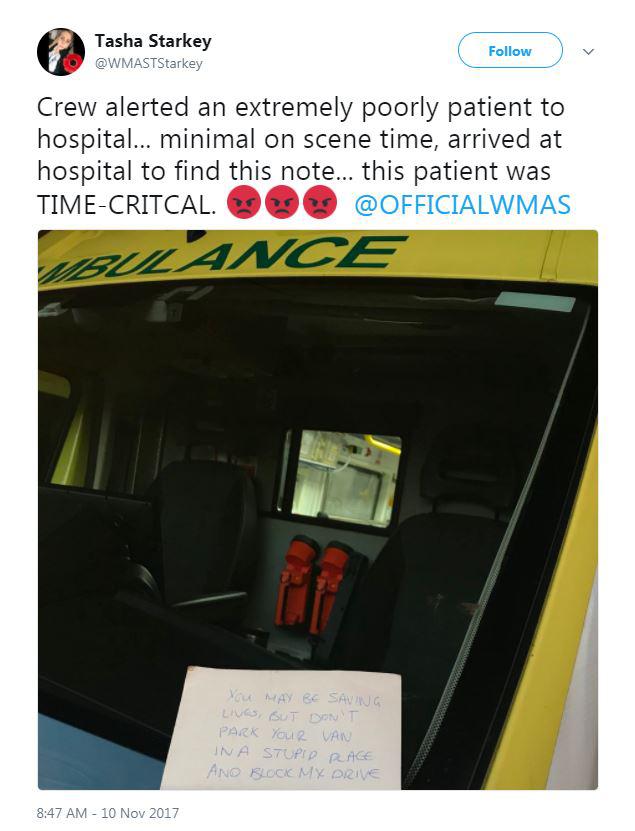  Stunned crew members shared pictures of the note on Twitter