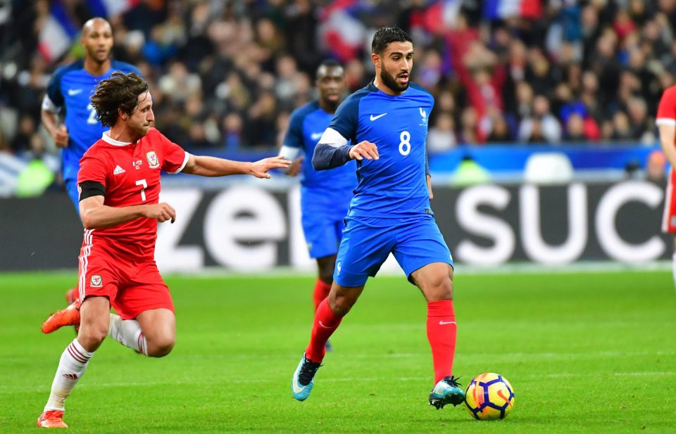  Nabil Fekir in action for France against Wales