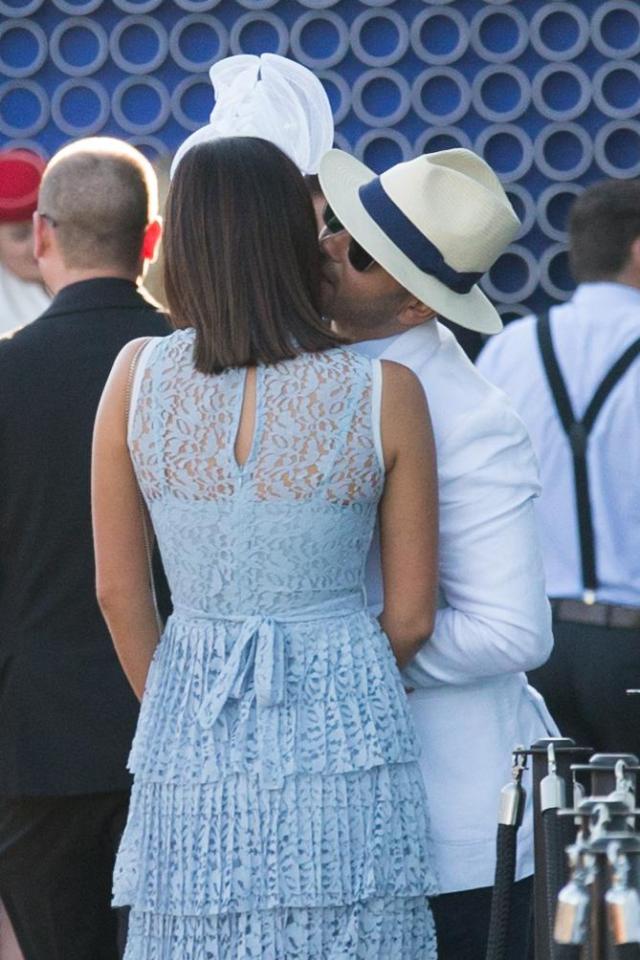  Ryan Thomas planted a kiss on Lucy Mecklenburgh at the races