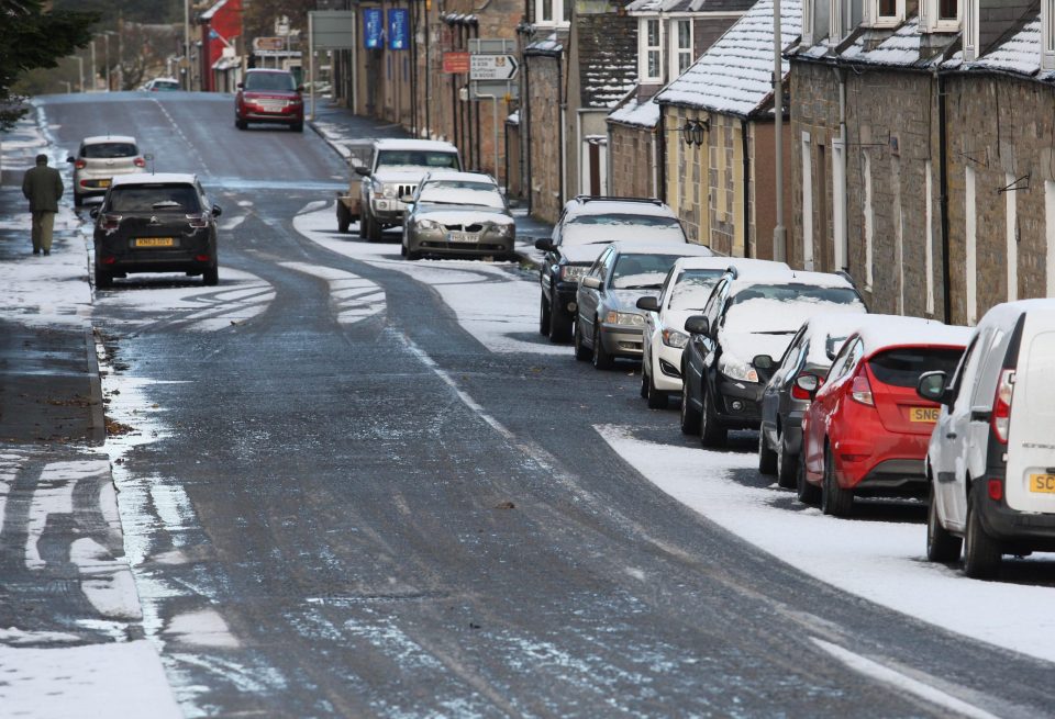  Scotland has been hit by snow as temperatures dropped